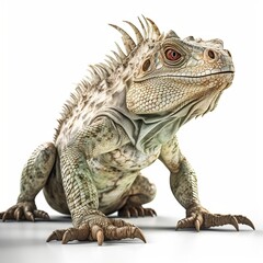 Obraz premium Iguana isolated on white background (Generative AI)