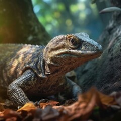 Monitor lizard in natural habitat (generative AI)