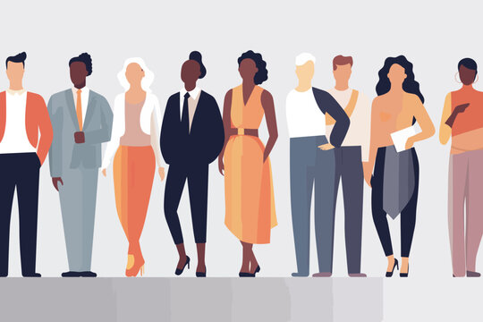 Diverse workplace flat vector illustration