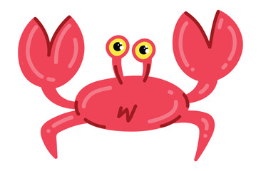 cute crab cartoon vector icon illustration, mascot Generative AI