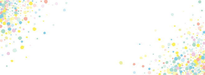 Yellow Round Fun Panoramic White Background.