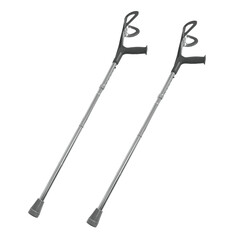 Crutches isolated on transparent background. Medical special equipment, walkers or walking-sticks...