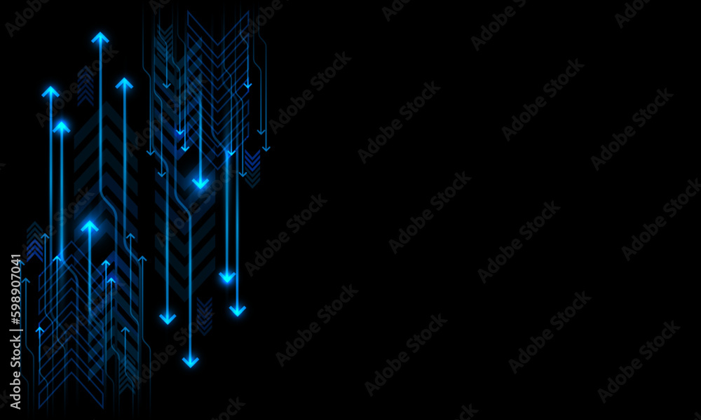 Aufkleber abstract arrow flow technology direction dynamic on black with blank space design modern futuristic 