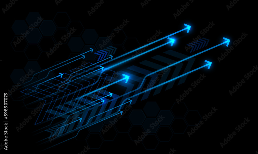 Aufkleber abstract arrow flow technology direction dynamic on black with blank space design modern futuristic 