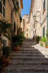 Gasse in Fornalutx, Mallorca, Spanien
