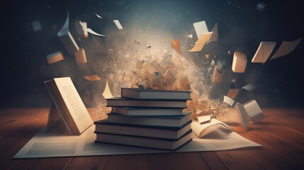 Online Education: Creative analogy picture with coherent visual layout. Generative Ai