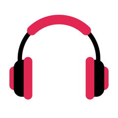 wireless headphone flat vector illustration logo icon clipart