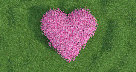 Flower garden in the shape of a heart