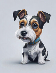 cute terrier dog portrait, sticker, stickers, centered, posing to camera, generative AI