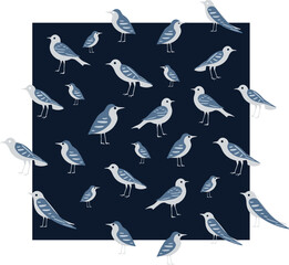 Patrón de diversas aves.