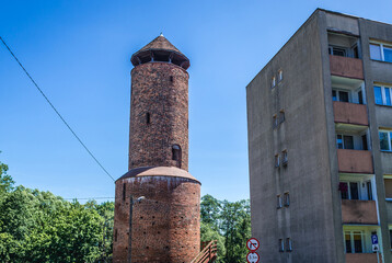 Historical Powder Tower in Gryfice Town, West Pomerania region, Poland
