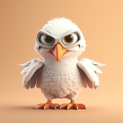 3D Adorable Eagle. Generative AI