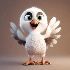 3D Adorable Eagle. Generative AI
