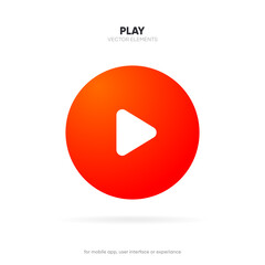 Play button icon. Video play symbol. Start sign. Pause icon. Player logo button. Play music or sound vector element for UI UX, website, mobile app.