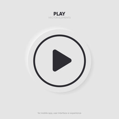 Play button icon. Video play symbol. Start sign. Pause icon. Player logo button. Play music or sound vector element for UI UX, website, mobile app.