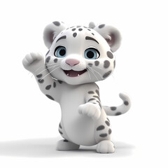 Obraz na płótnie Canvas Snow Leopard 3D. Generative AI