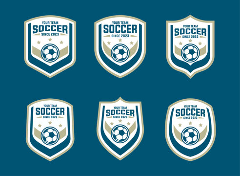 Soccer Logo or football club sign Badge. Football logo with shield background vector design