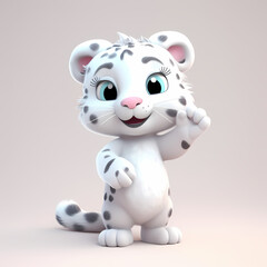 Snow Leopard 3D. Generative AI