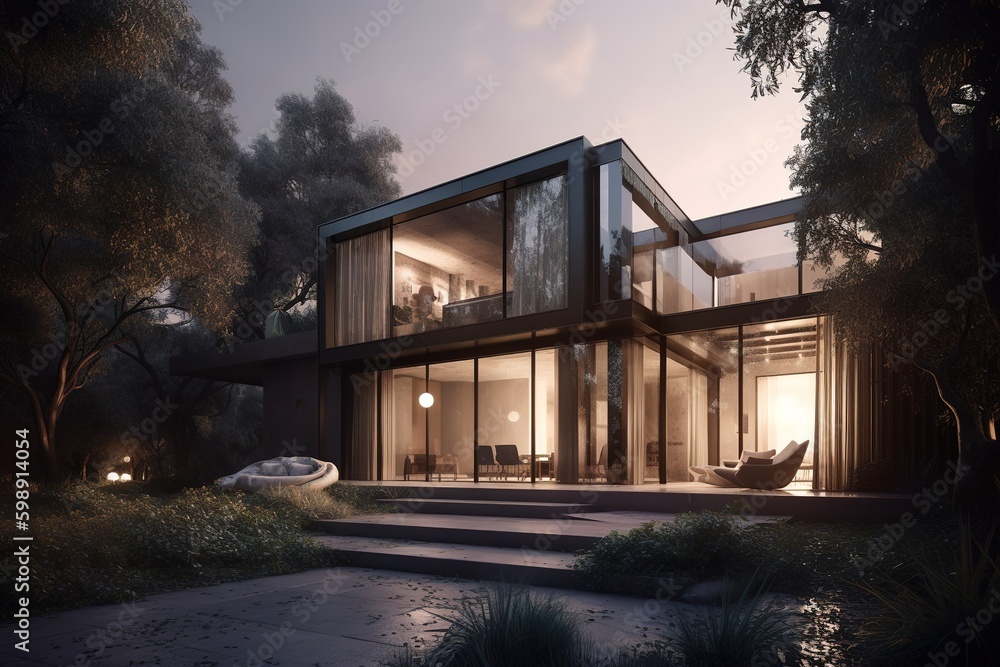 Poster a residence that is both spacious and steep in terms of its stair count generative ai generative ai