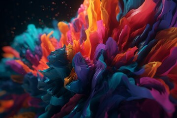 A colorful abstract design with a mix of vivid and intense tones and hues inspired by the tropics, Generative AI