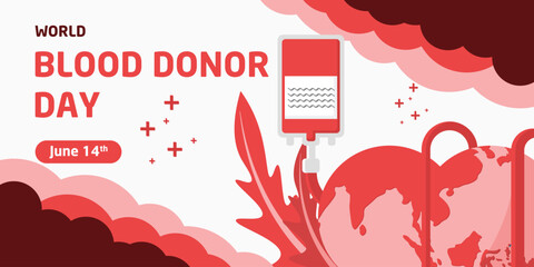 World Blood Donor Day Celebration Banner Design Template suitable for celebration day template design advertising