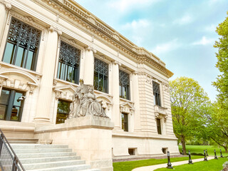 Angled Front View of the Illinois Supreme Courthouse Building in Springfield, Illinois, USA