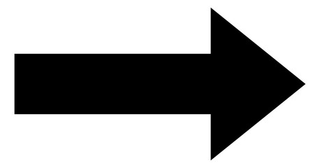 Straight pointed arrow icon. Black arrow pointing to the right. Black direction pointer