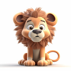 Obraz premium Baby Lion 3D. Generative AI