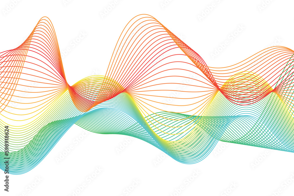 Aufkleber colorful gradient wave line. fluid abstract background. suitable for landing page and computer deskt