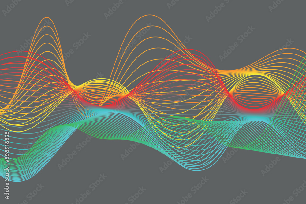 Poster colorful gradient wave line. fluid abstract background. suitable for landing page and computer deskt