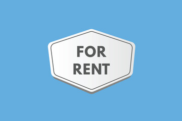 For Rent text Button. For Rent Sign Icon Label Sticker Web Buttons