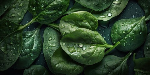 AI Generated. AI Generative. Photo realistic set bundle of green eco healthy spinach herbs. Can be used like pattern background or graphic decoration. Graphic Art
