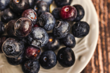 Fresh and Delicious Blueberries on a Plate