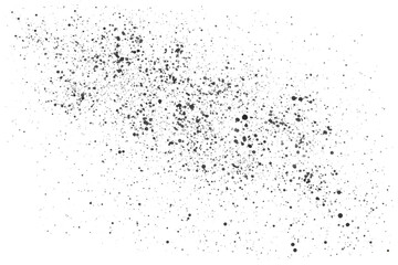 Splatter of black paint isolated on a transparent png background. Stock photo