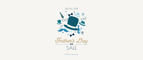 Father's Day sale banner. Modern minimal design.