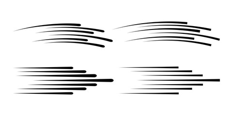 Speed stripe, lines icon set. Motion lines