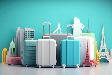  suitcase with luggage, ai generative