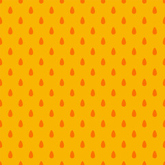 Yellow seamless pattern with orange raindrops