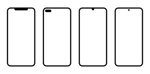 blank smartphone screen template with transparancy