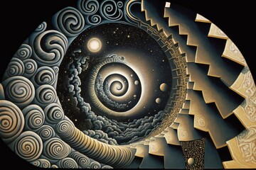 Die Verschmelzung von Spiritualität und Universum: Die Suche nach dem höheren Selbst Generative AI 5 - obrazy, fototapety, plakaty