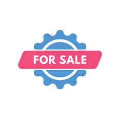 For Sale text Button. For Sale Sign Icon Label Sticker Web Buttons