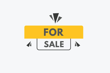 For Sale text Button. For Sale Sign Icon Label Sticker Web Buttons
