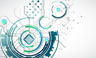 Abstract background on technological and scientific topics. CPU concept.