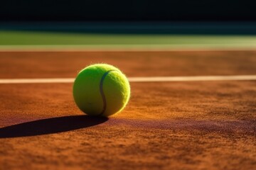 tennis ball on court, ai generative