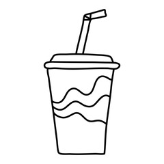 Hand Drawn drinking Cup Line Icon
