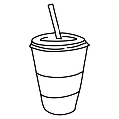 Hand Drawn drinking Cup Line Icon