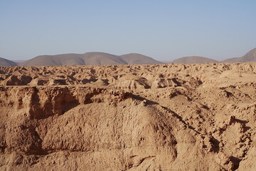 Rocks of african Tissint canyon in Morocco