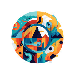 Cubist Logo Icon planet