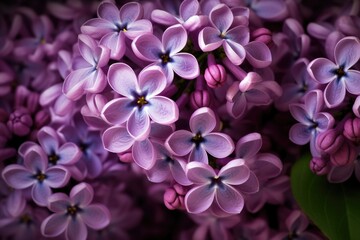 Blooming lilac flowers, ai generative