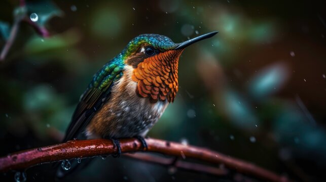 Hummingbird in Macro: AI-Generated Image © DigitalMuseCreations